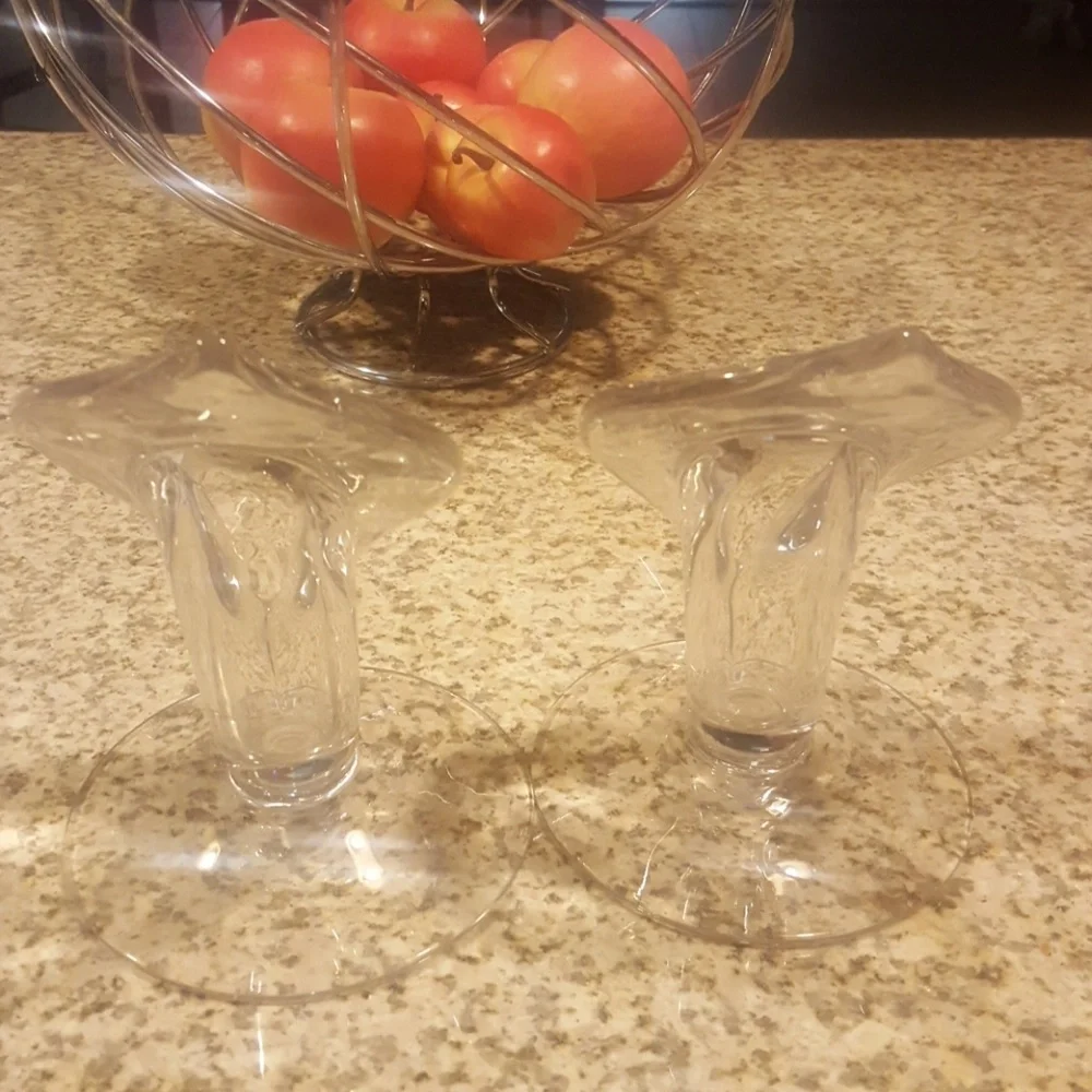 Vintage CaliLilies glass candle holders